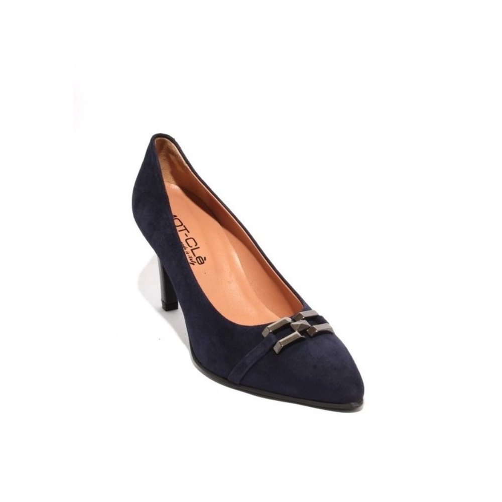 ITALIAN Navy Suede / Patent Leather Pointy Heel Pumps